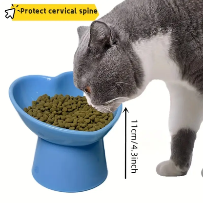 Tall Pet Bowl | Heart-shaped raised neck design to prevent tipping