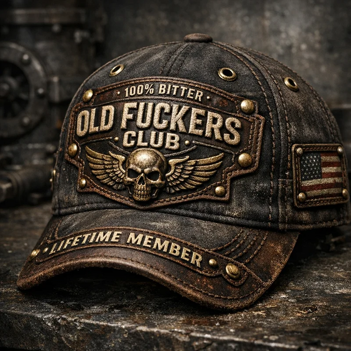 🏆Flash Sale 60%OFF ❤️Old Fuckers Club Handmade Vintage Baseball Cap🎁Buy 3 Free Shipping