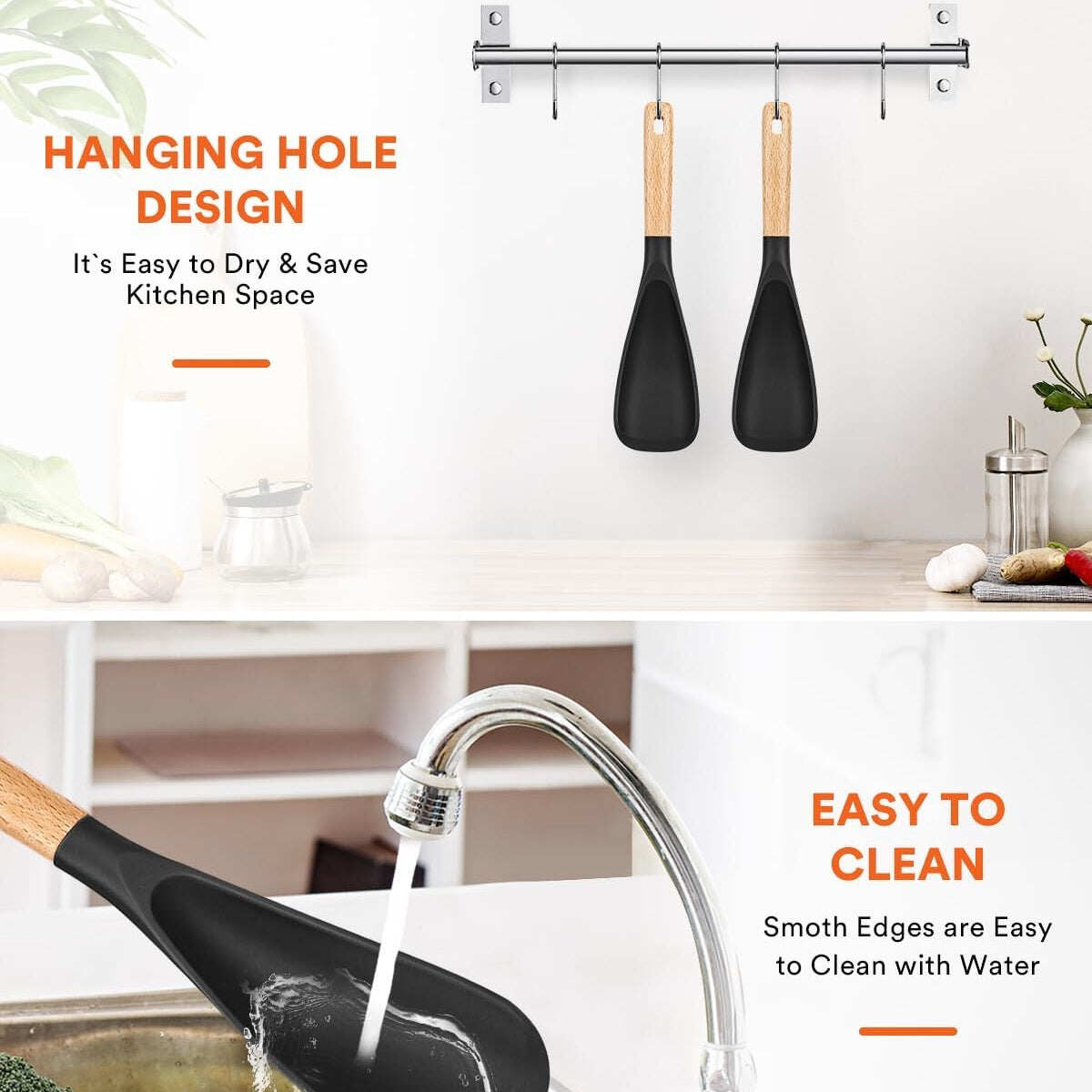 🔥Hot Sale 50% OFF🔥2-in-1 multi-function silicone spatula spoon