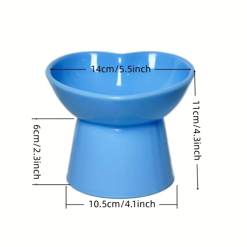 Tall Pet Bowl | Heart-shaped raised neck design to prevent tipping