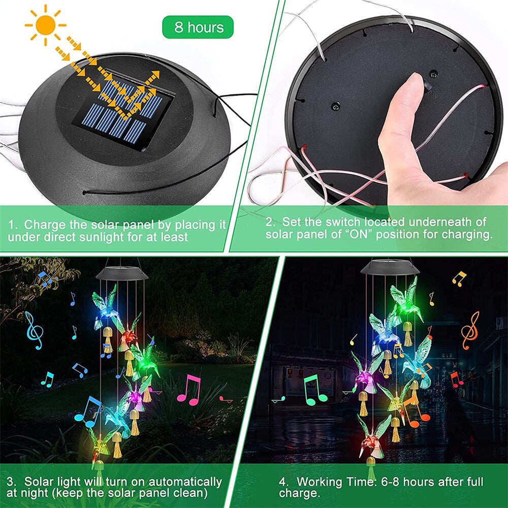 💥 Hot Sale 🌟 Color-changing LED Creative Solar Wind Chimes