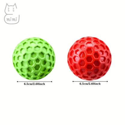 Two heavy-duty, durable dog chew toys with sound effects