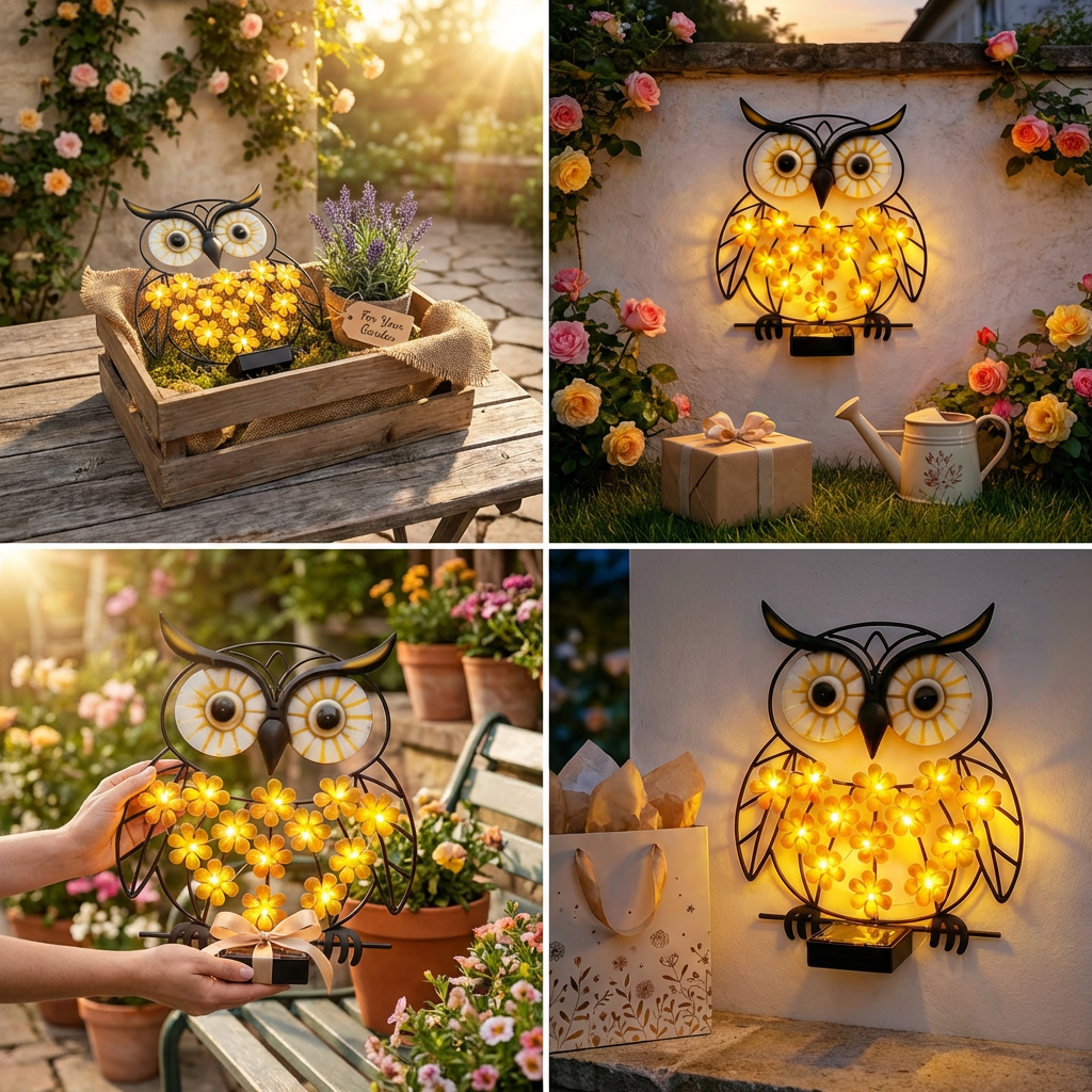 Charming Solar Owl Light for Garden & Patio