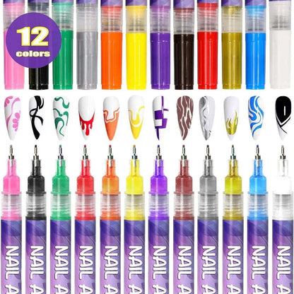 🔥Hot Sale 50% OFF🔥12 Colors Nail Art Pens Set