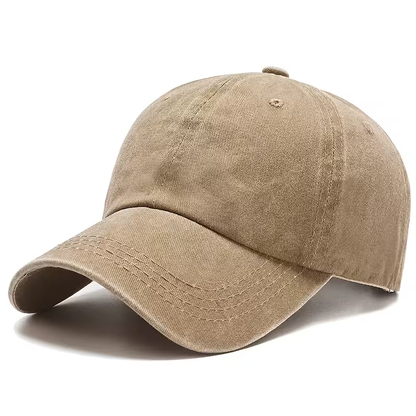 Retro washed baseball cap, solid color washed casual sports cap