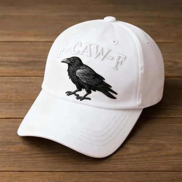 🧢🐦‍⬛ Make a bold statement with "F-CAW-F" Raven Cap - vintage style, premium embroidery, now 40% OFF! 🔥