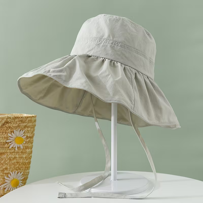 Foldable fisherman's hat, wide brim, sun protection, portable, outdoor.